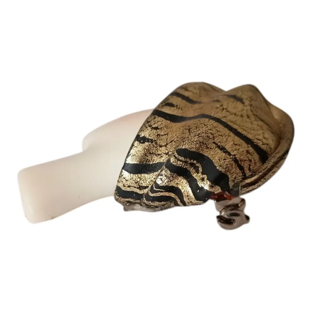 Lady Head Brooch Harlequin Cloche Wrap Hat Art Deco Flapper Acrylic Vintage 90s.